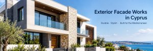 Modern exterior facade of a residential building in Cyprus